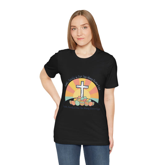 He Is Risen Cross Sunrise T-Shirt | Christian Easter Shirt, Faith-Based Humor