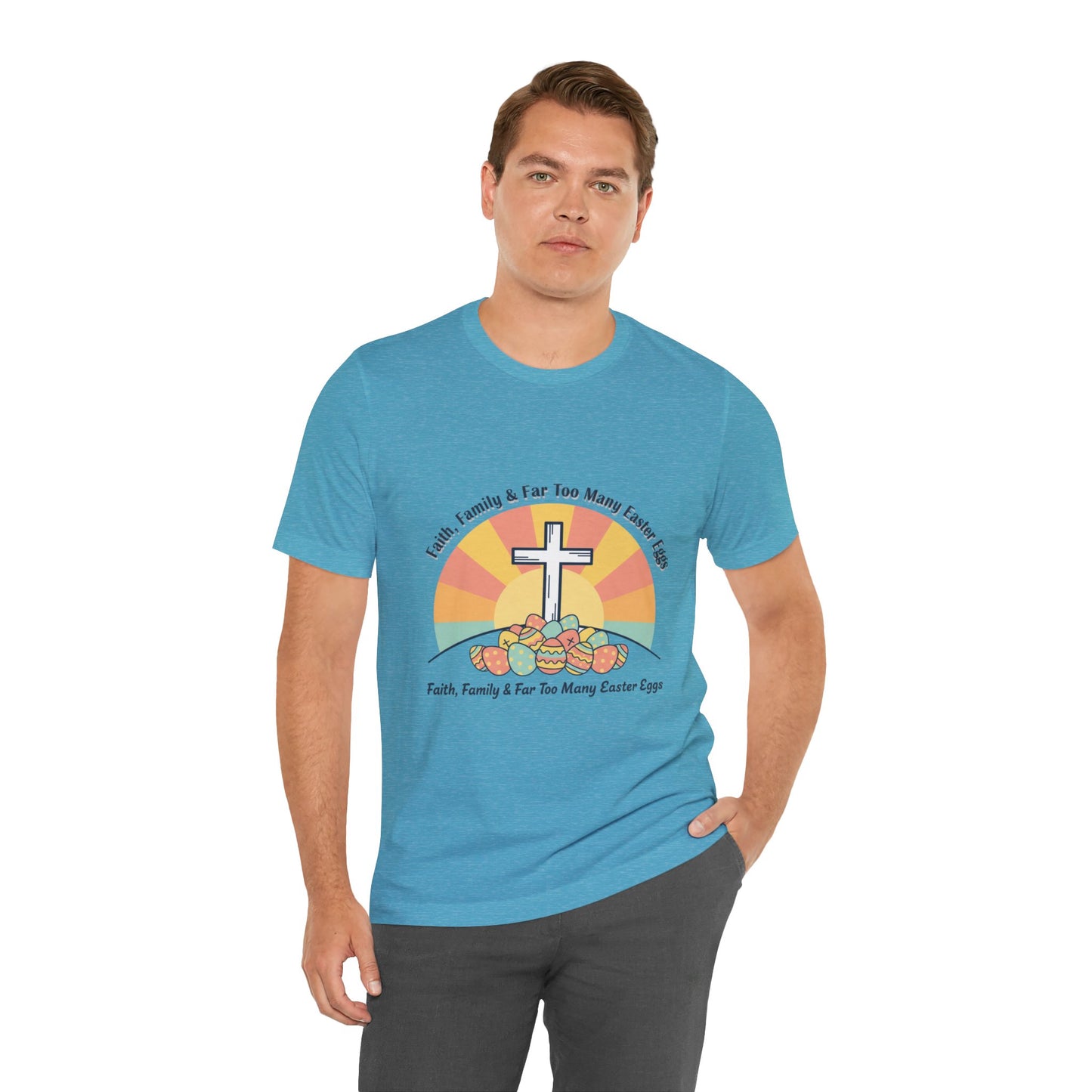 He Is Risen Cross Sunrise T-Shirt | Christian Easter Shirt, Faith-Based Humor