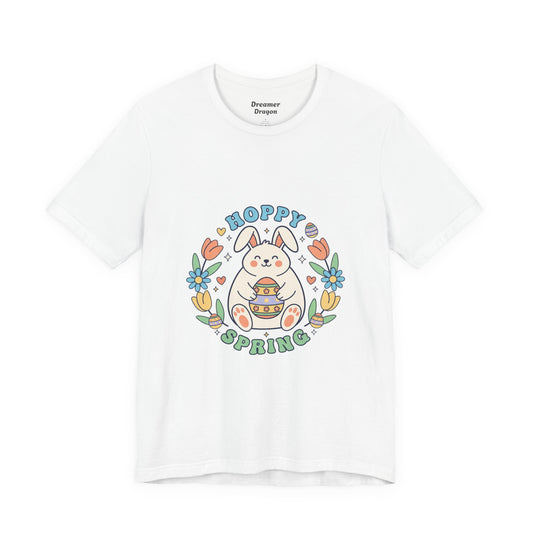 Hoppy Spring Bunny T-Shirt | Easter Bunny Aesthetic, Pastel Spring