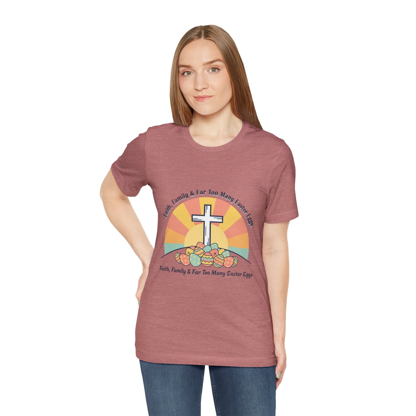 He Is Risen Cross Sunrise T-Shirt | Christian Easter Shirt, Faith-Based Humor