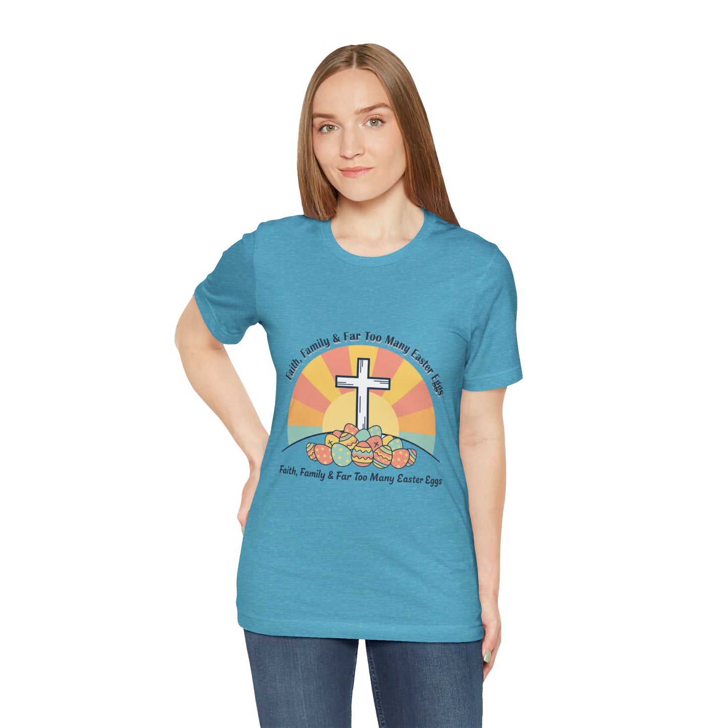He Is Risen Cross Sunrise T-Shirt | Christian Easter Shirt, Faith-Based Humor