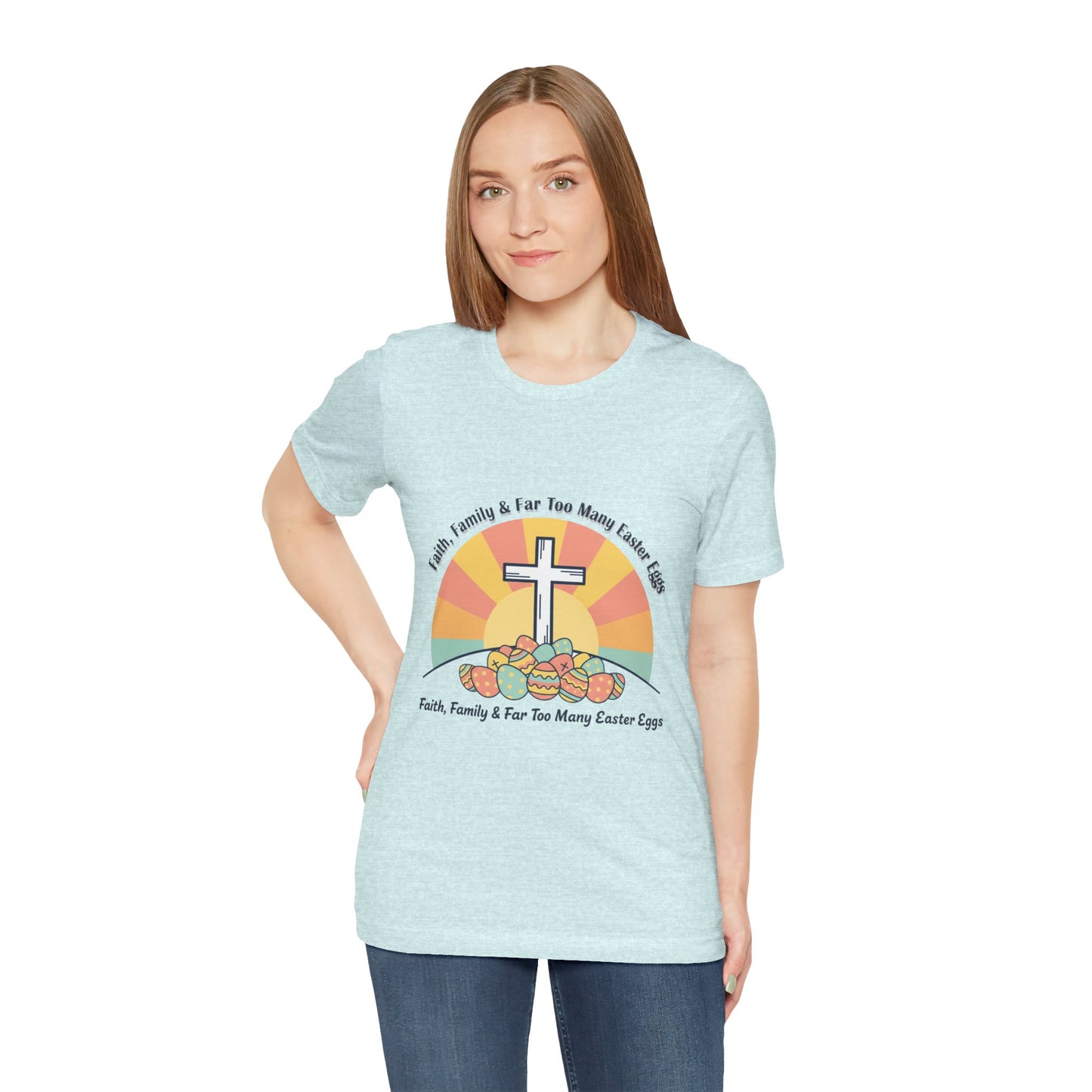 He Is Risen Cross Sunrise T-Shirt | Christian Easter Shirt, Faith-Based Humor