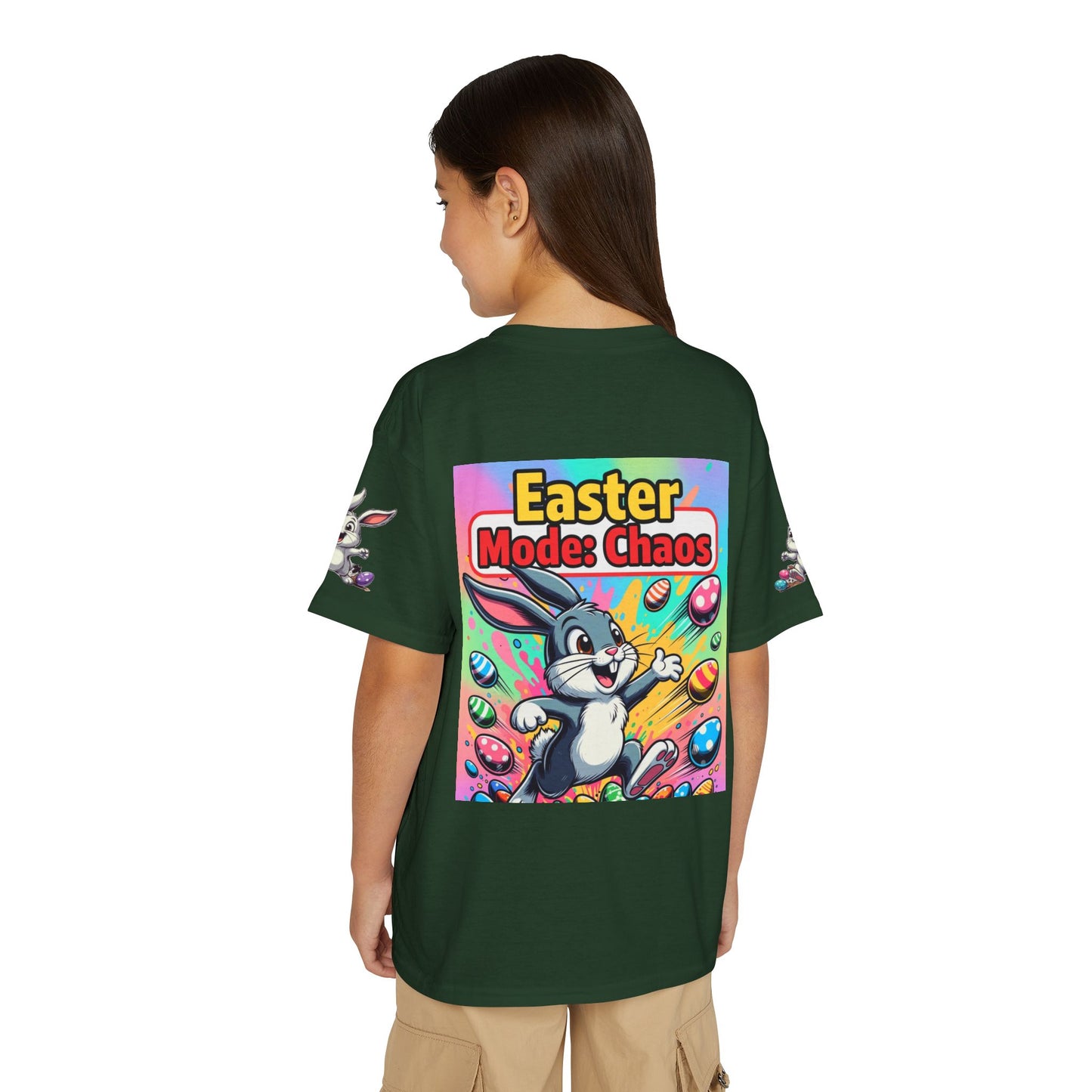 Youth Egg Squad Easter Bunny T-Shirt — Easter "Mode Chaos" Design