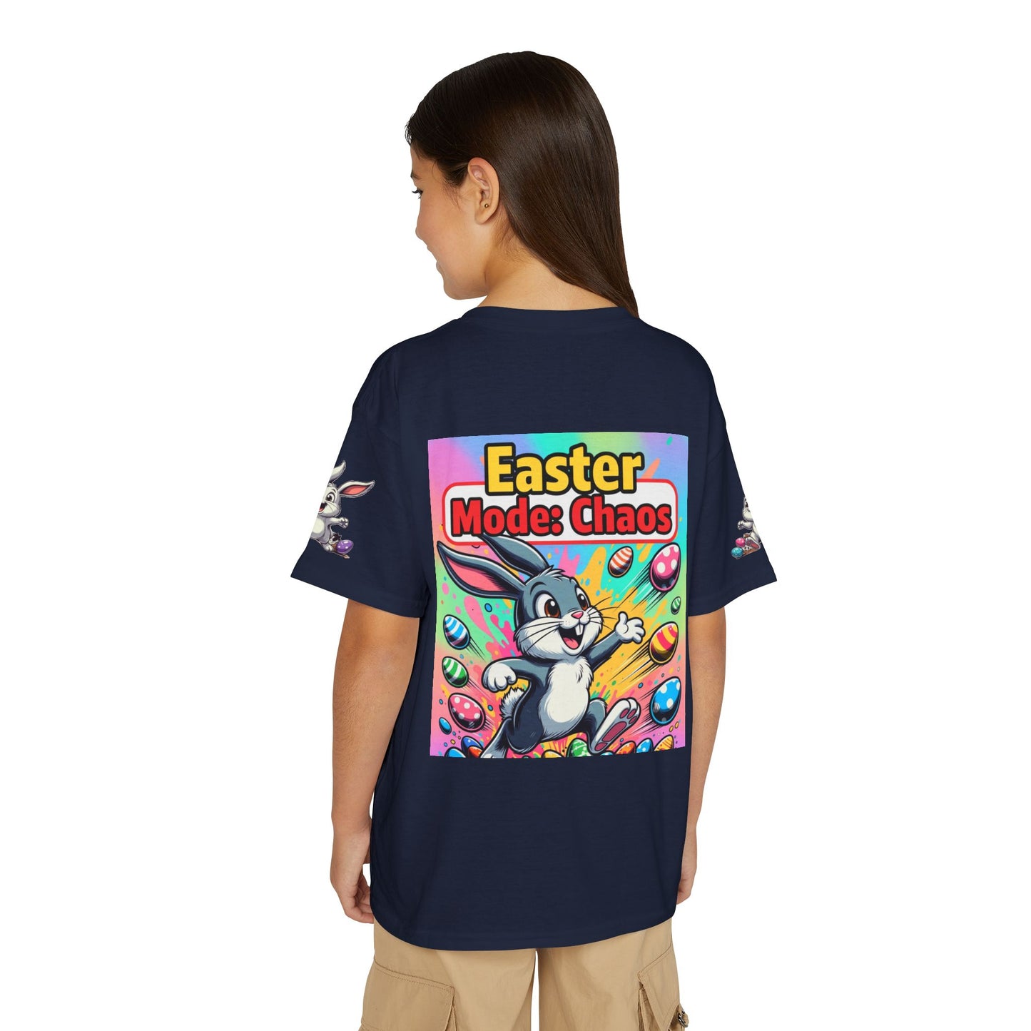 Youth Egg Squad Easter Bunny T-Shirt — Easter "Mode Chaos" Design