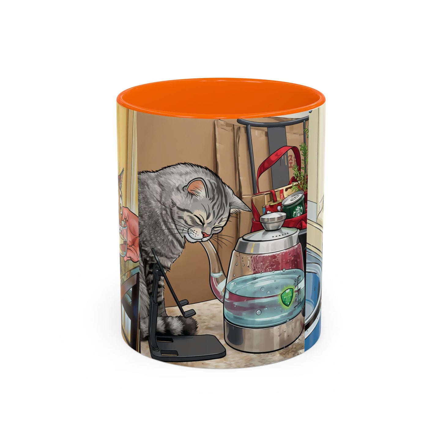 Cat Kitchen Coffee Mug — Whimsical Cats at the Sink Accent Mug (11oz)