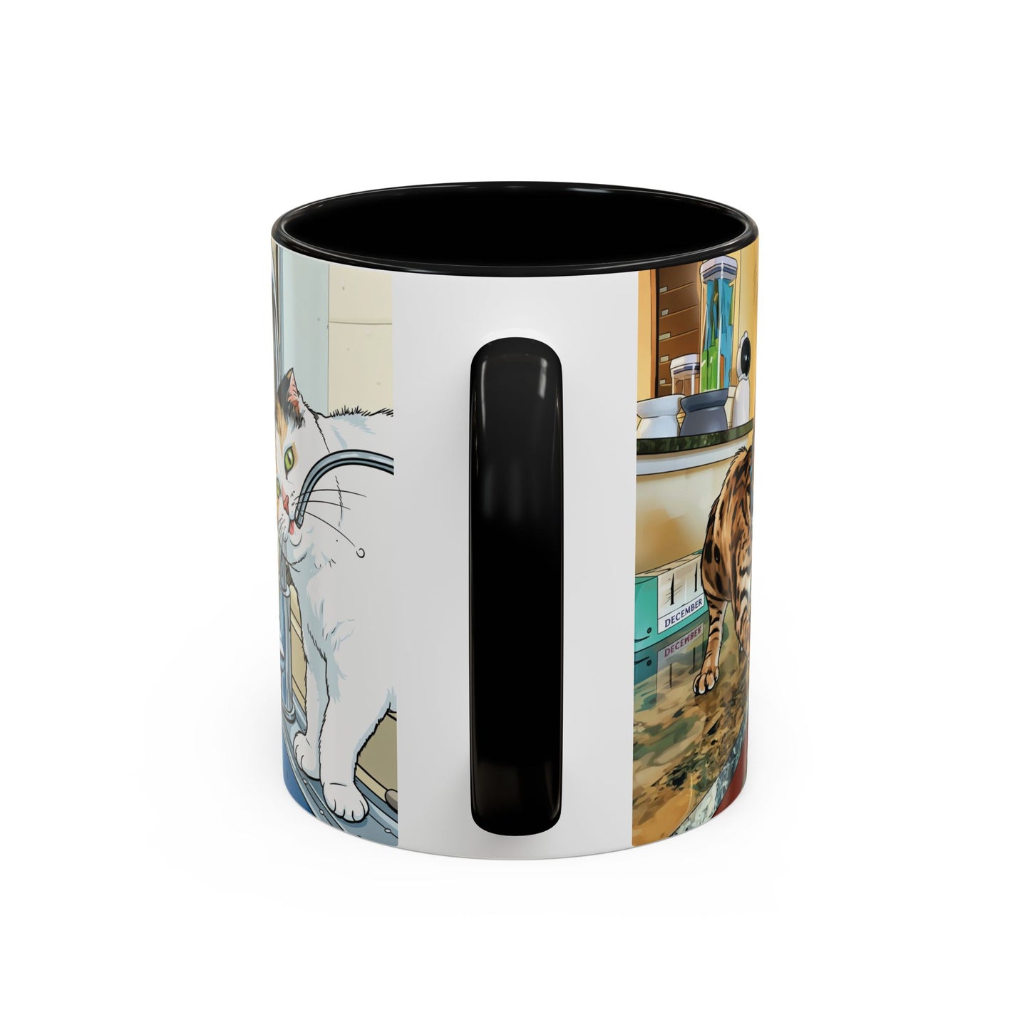 Cat Kitchen Coffee Mug — Whimsical Cats at the Sink Accent Mug (11oz)