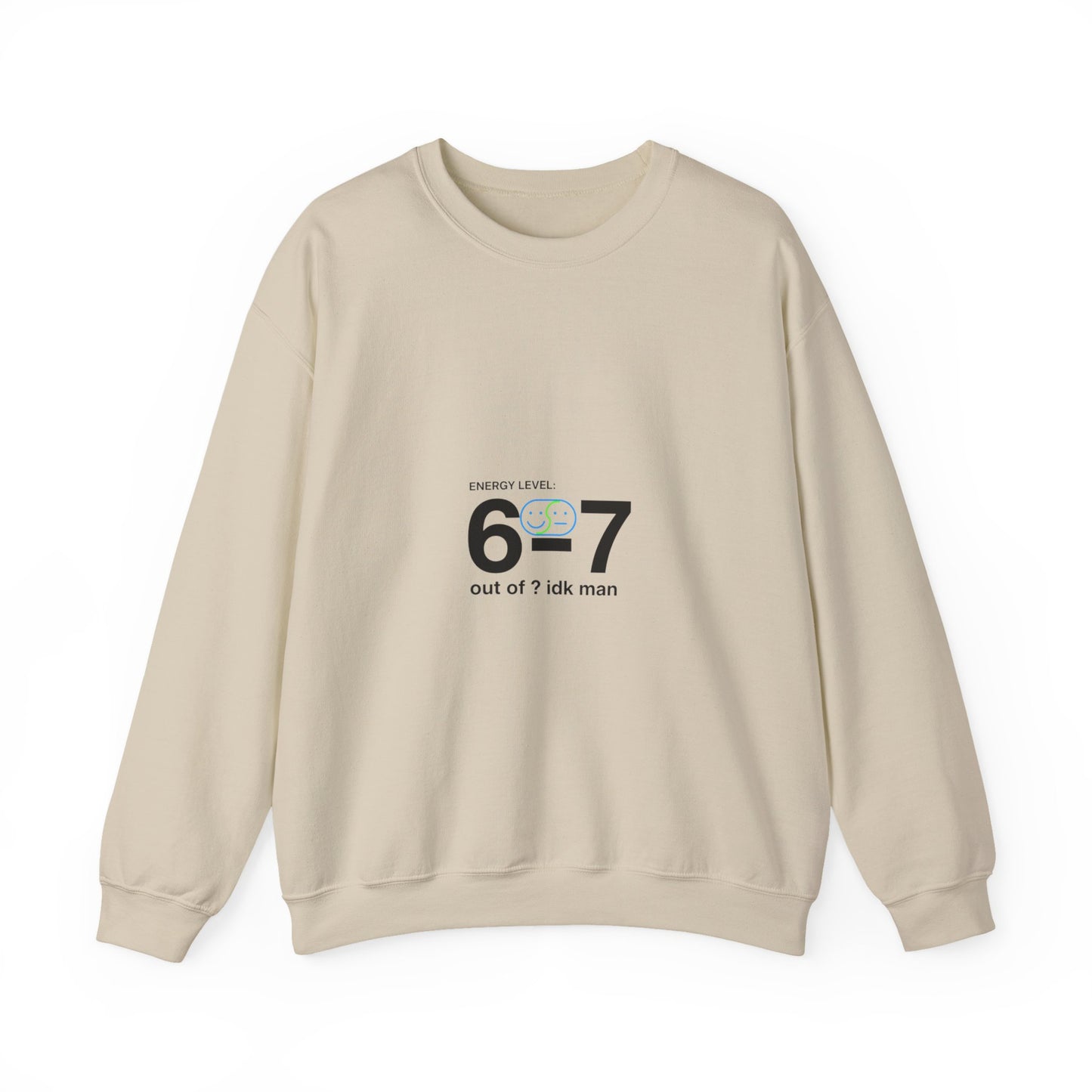67 Numeric Meme Crewneck Sweatshirt | absurdist humor, TikTok meme