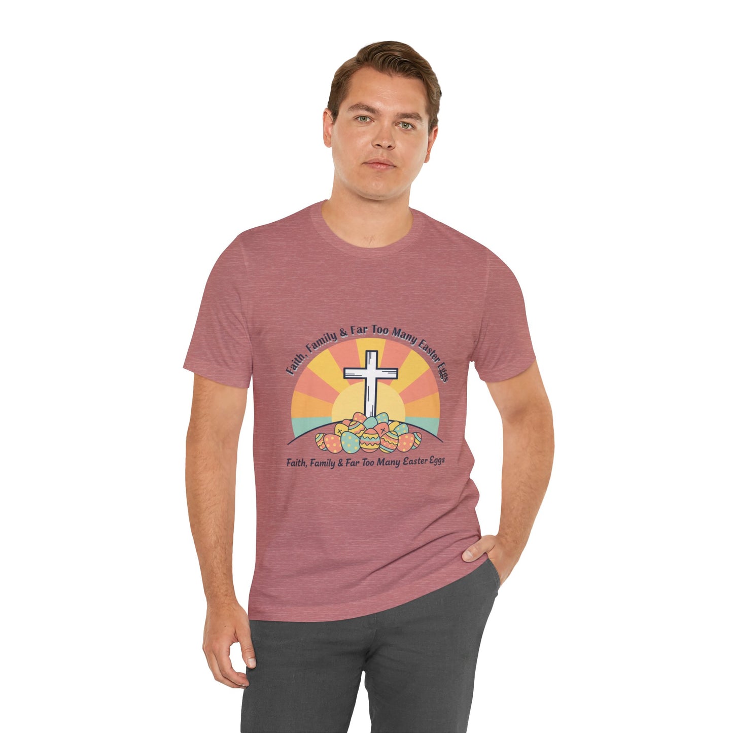 He Is Risen Cross Sunrise T-Shirt | Christian Easter Shirt, Faith-Based Humor