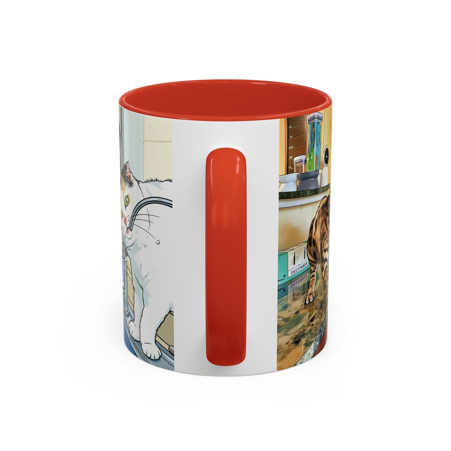 Cat Kitchen Coffee Mug — Whimsical Cats at the Sink Accent Mug (11oz)