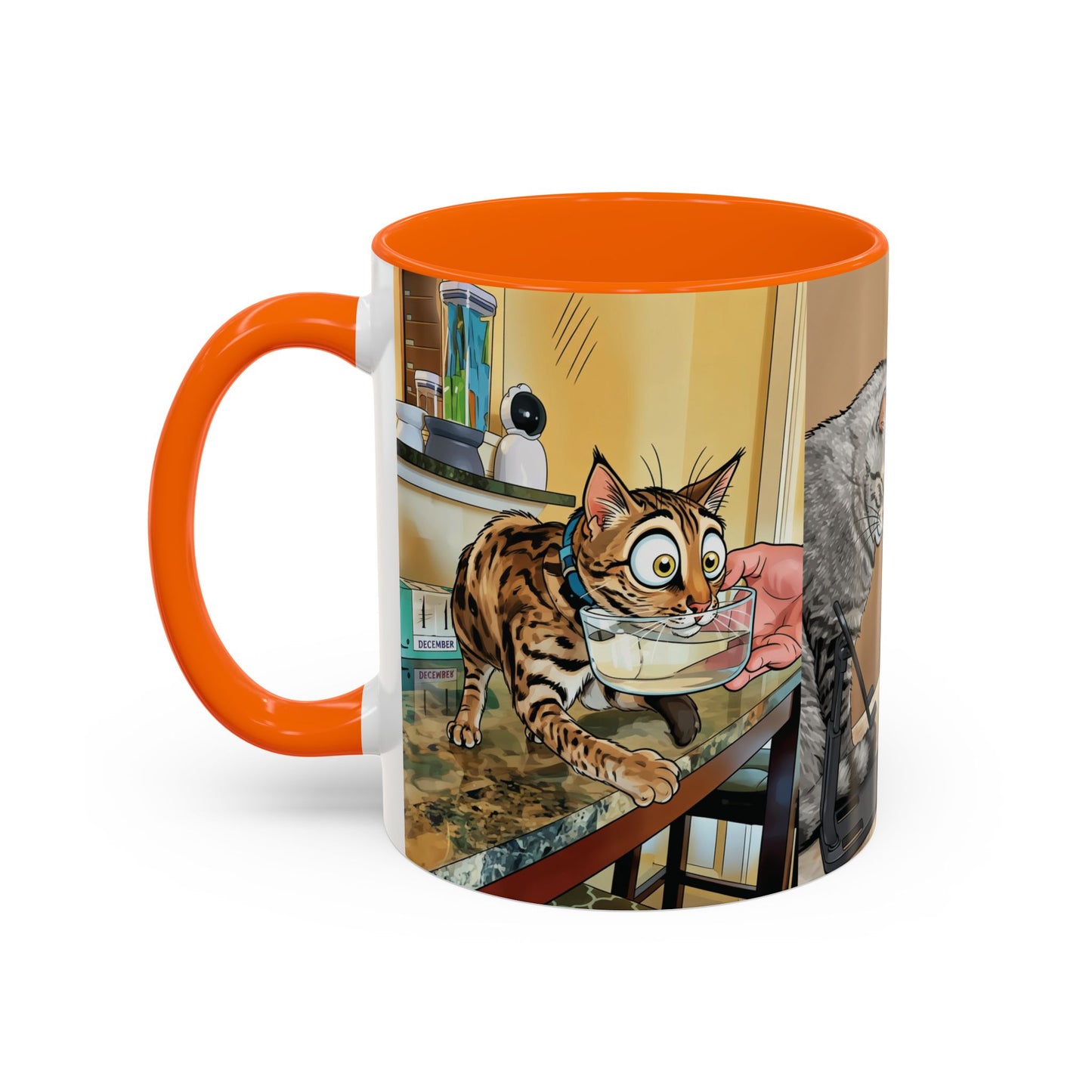Cat Kitchen Coffee Mug — Whimsical Cats at the Sink Accent Mug (11oz)