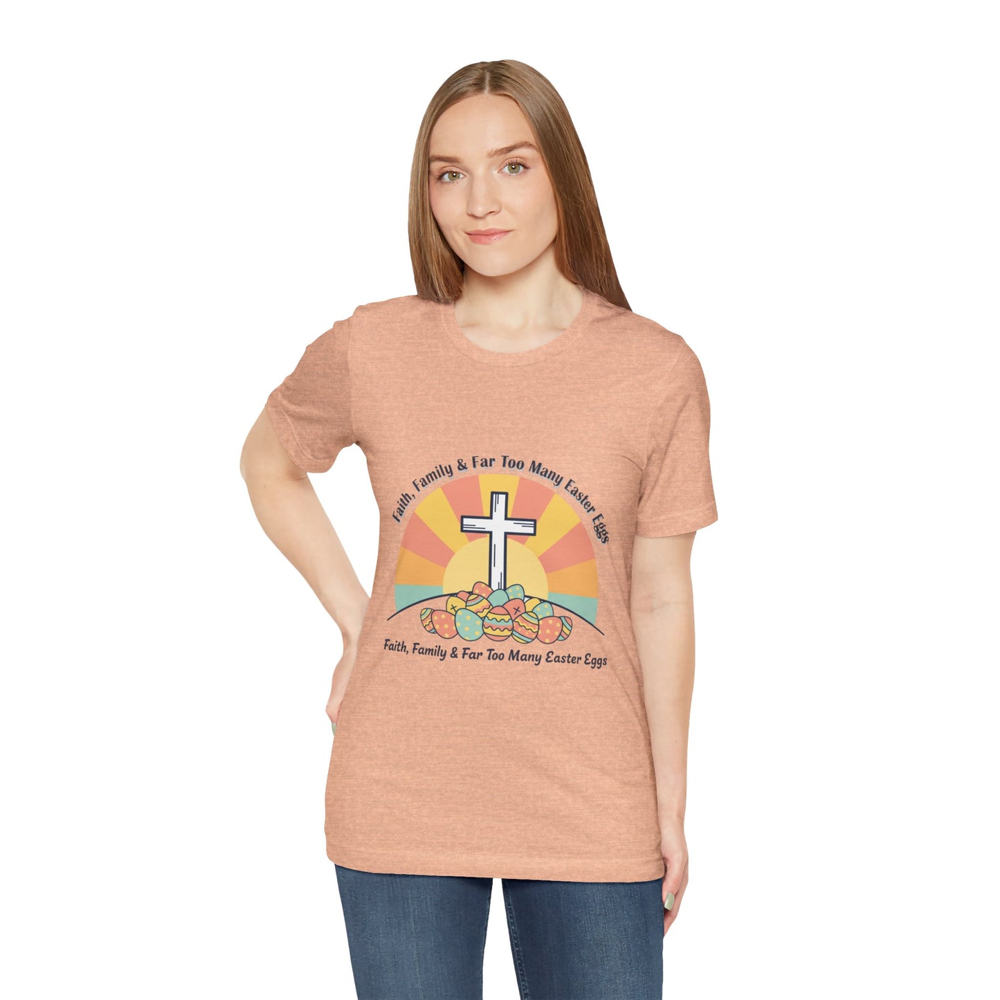 He Is Risen Cross Sunrise T-Shirt | Christian Easter Shirt, Faith-Based Humor