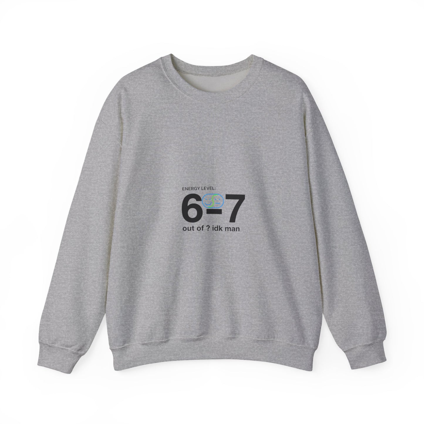 67 Numeric Meme Crewneck Sweatshirt | absurdist humor, TikTok meme
