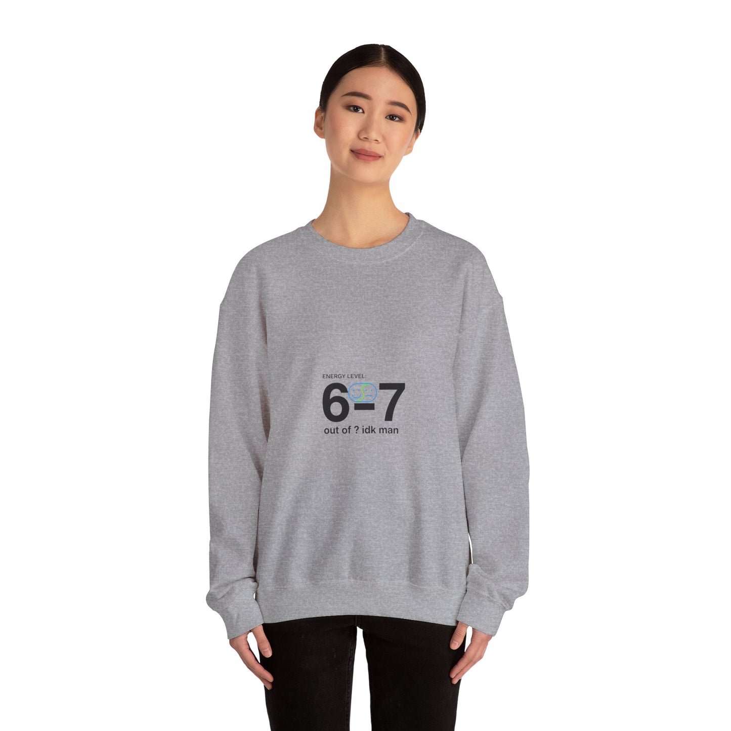 67 Numeric Meme Crewneck Sweatshirt | absurdist humor, TikTok meme