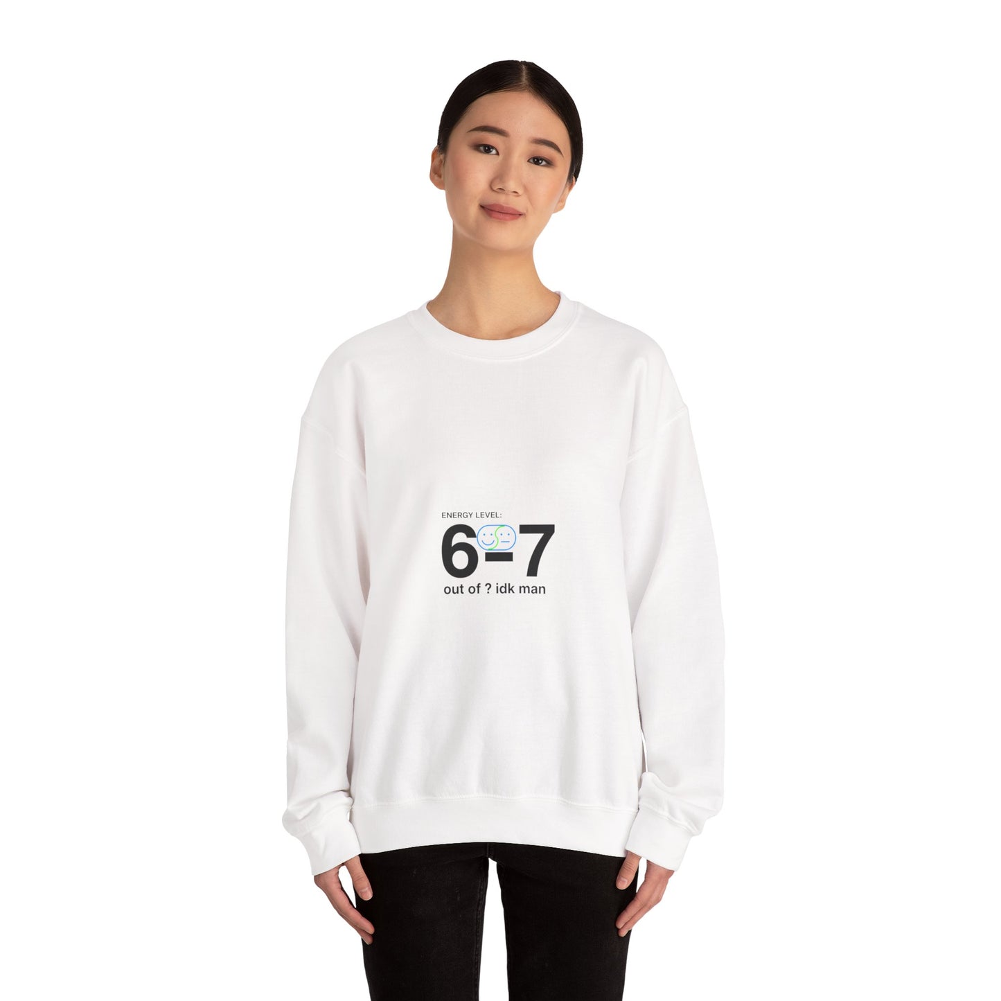 67 Numeric Meme Crewneck Sweatshirt | absurdist humor, TikTok meme