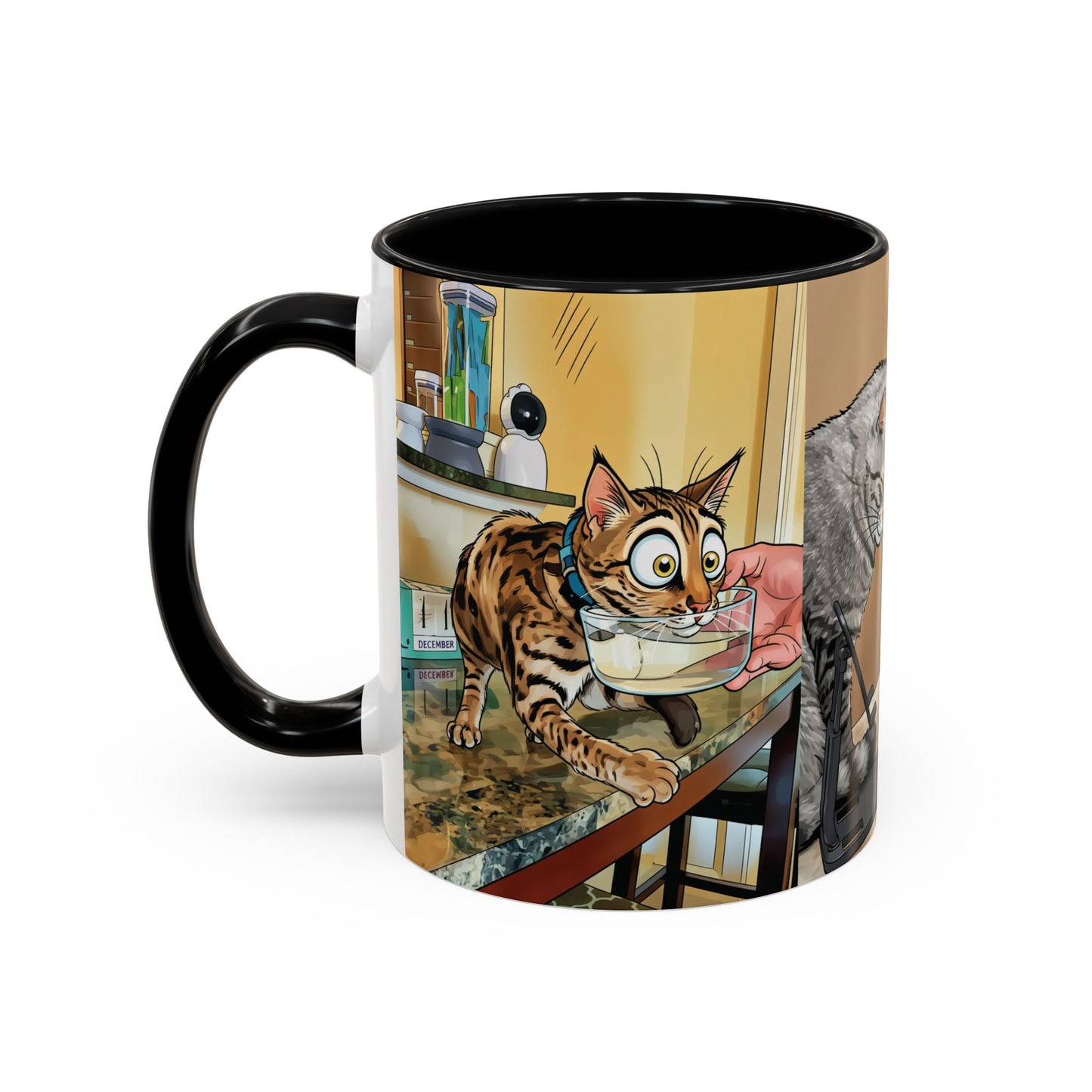 Cat Kitchen Coffee Mug — Whimsical Cats at the Sink Accent Mug (11oz)